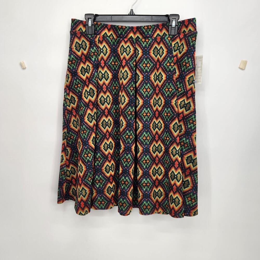 NWT LulaRoe Madison Box‎ Pleat Skirt Multi Colored Southwestern Women's XL